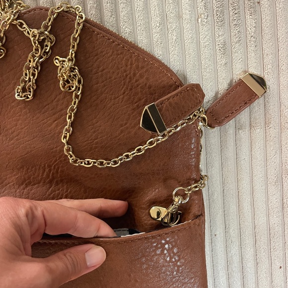 VICI Stella Envelope Clutch Cross body Zip Bag Purse with detachable gold chain - Picture 8 of 8